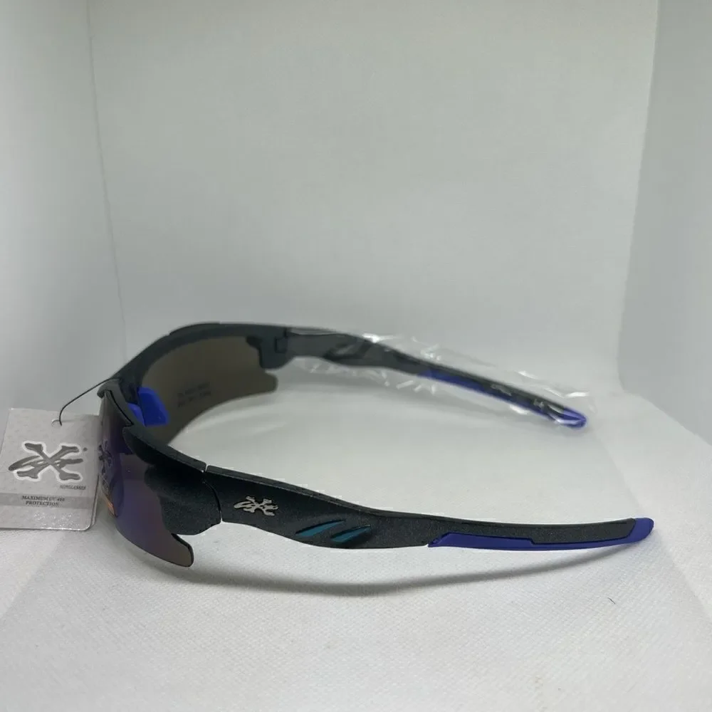 X-Loop Semi Rimless Wrap Mirrored Sunglasses